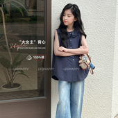 儿童背心外穿冰花棉中大童亲子上衣N 新款 LEOHAPPY女童衬衫 夏季