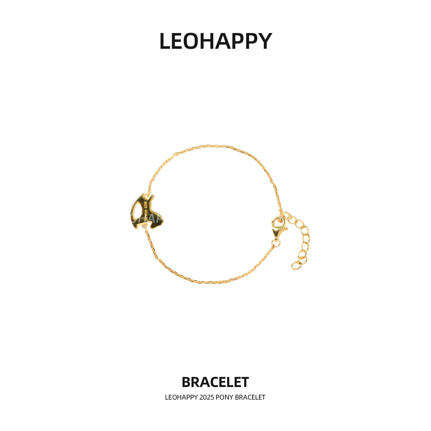 【金芒小驹】18K镀金925银 小马手链