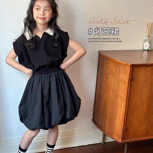 女童夏季韩版休闲花苞灯笼裙