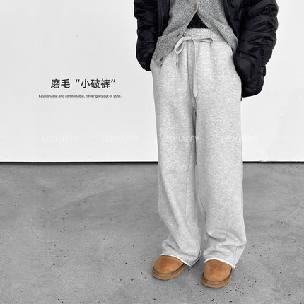 LEOHAPPY女童加绒裤子一体绒儿童裤子2025新款大童亲子休闲直筒裤