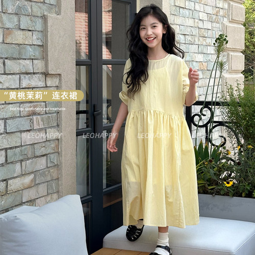 女童连衣裙儿童莱赛尔棉两件套