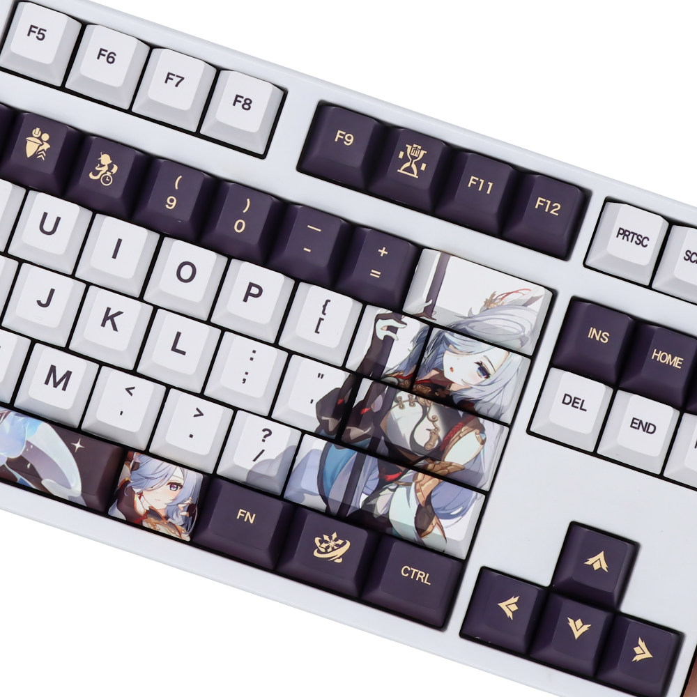 원래 신 게임 SHENHE KEYCAP 애니메이션 PBT 승화 원래 공장 높이 체리 기계식 키보드에 적합한 작은 풀 세트