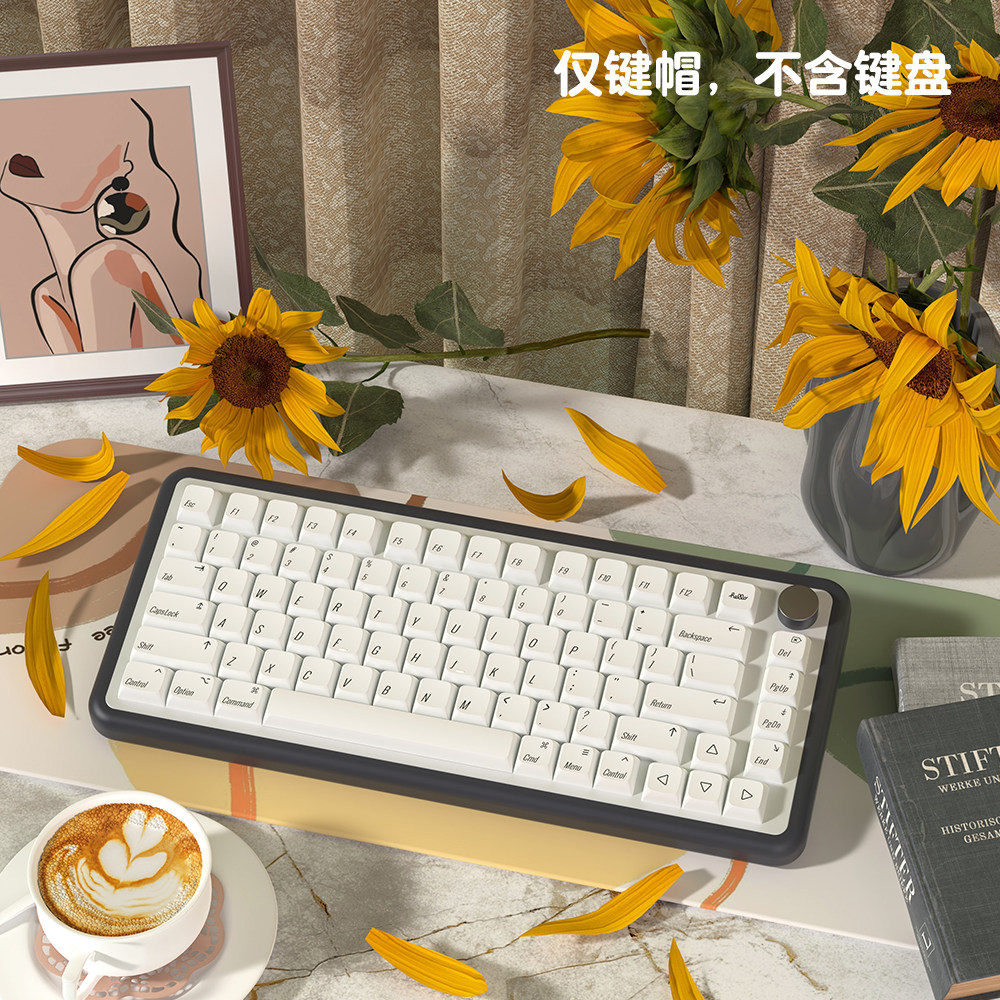 미니멀리스트 흰색 테마 XDA 높이 키캡 일본어 한국어 독일어 프랑스어 스페인어 브라질 포르투갈어