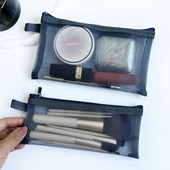 旅行化妆刷包网纱透气便携口红唇釉收纳包化妆包眉笔刷子袋大容量