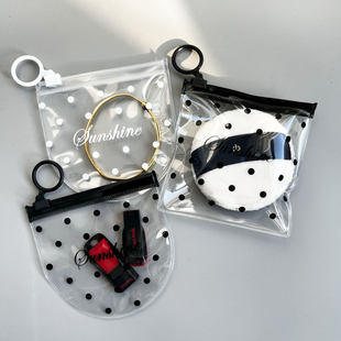 pvc透明波点收纳袋小尺寸饰品手表项链首饰包装 粉扑小样收纳袋 袋