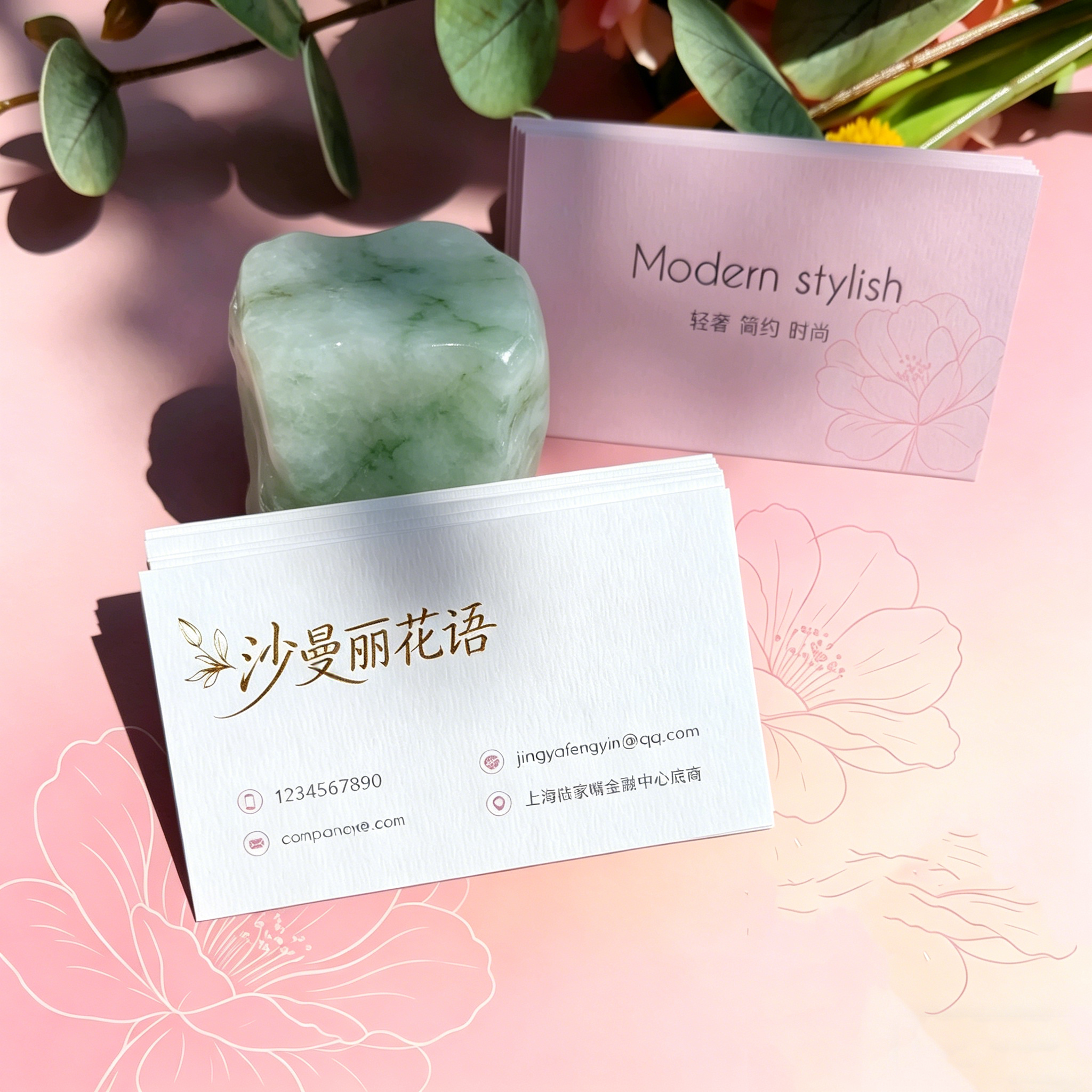 高档名片纹理纸特种纸花店卡片定制文艺明信片印刷设计制作烫金