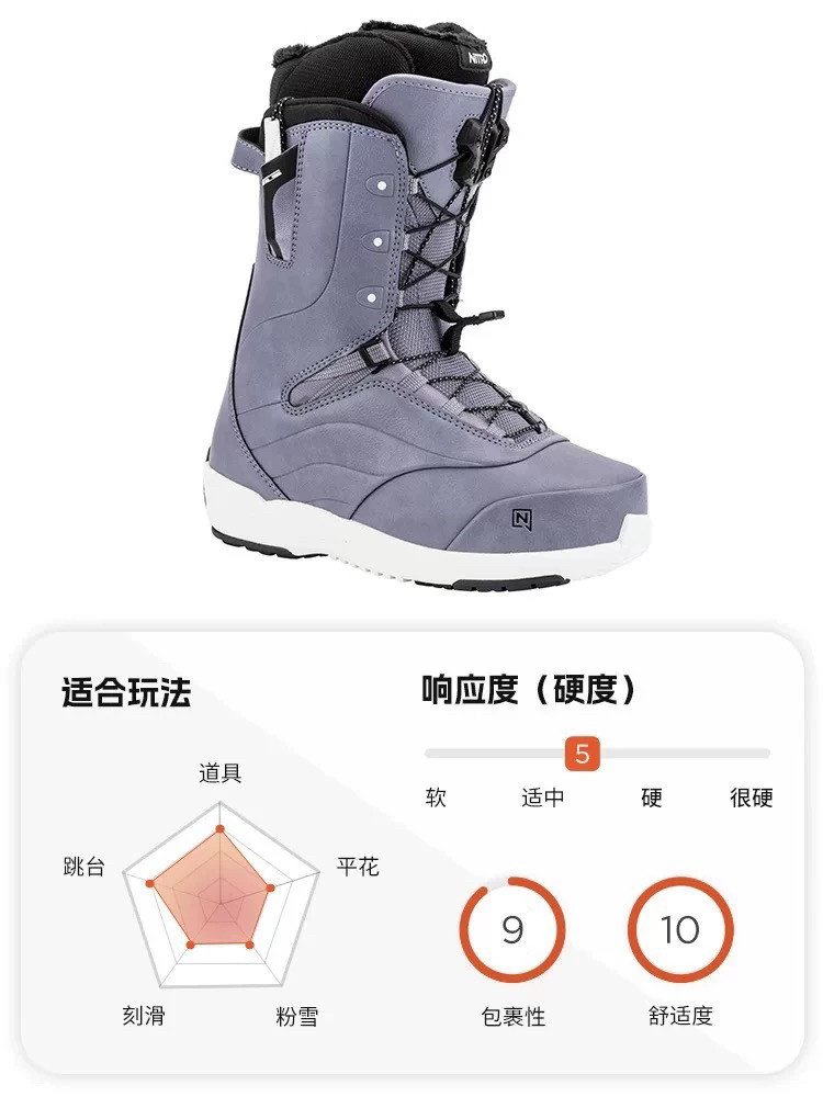 NITRO雪鞋CROWN TLS全能进阶新手女款滑雪鞋