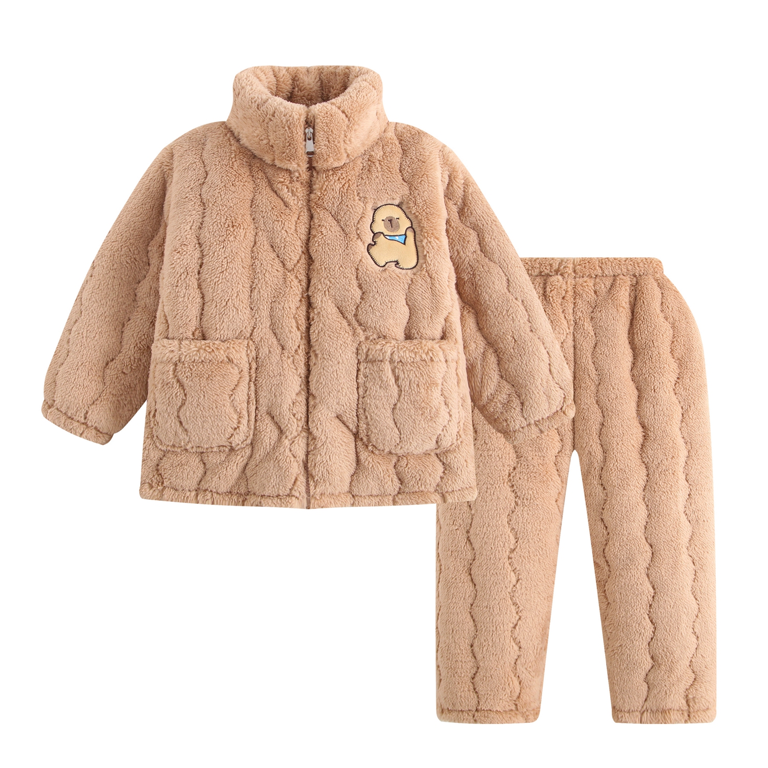 拉链立领睡衣休闲家居服套装