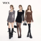 VOCK 复古滤镜 百搭时髦辣妹紧身收腰内搭连衣裙纯欲针织包臀裙子
