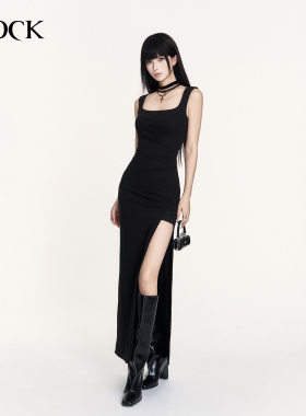 《鹦鹉梨严选》VOCK 瑰夜猎手 赫本风方领收腰吊带长裙25JL170C