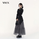 浪漫绪语 显瘦长袖 暗黑中世纪宫廷风绑带喇叭袖 修身 衬衣 衬衫 VOCK