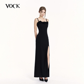年会御姐气质高级轻奢感情人节修身 VOCK 袭以玫瑰 显瘦吊带长裙子