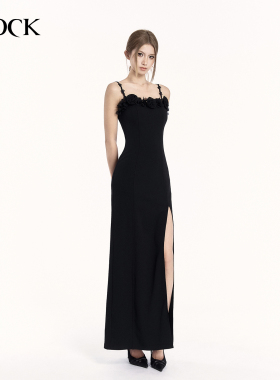 VOCK 袭以玫瑰 年会御姐气质高级轻奢感情人节修身显瘦吊带长裙子