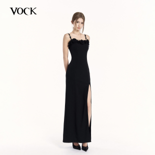 显瘦吊带长裙子 年会御姐气质高级轻奢感情人节修身 VOCK 袭以玫瑰