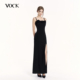 年会御姐气质高级轻奢感情人节修身 VOCK 袭以玫瑰 显瘦吊带长裙子