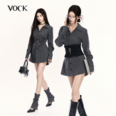 廓形衬衣两件套装 VOCK 高级小众束腰封衬衫 叠穿通勤长袖 版 型封神