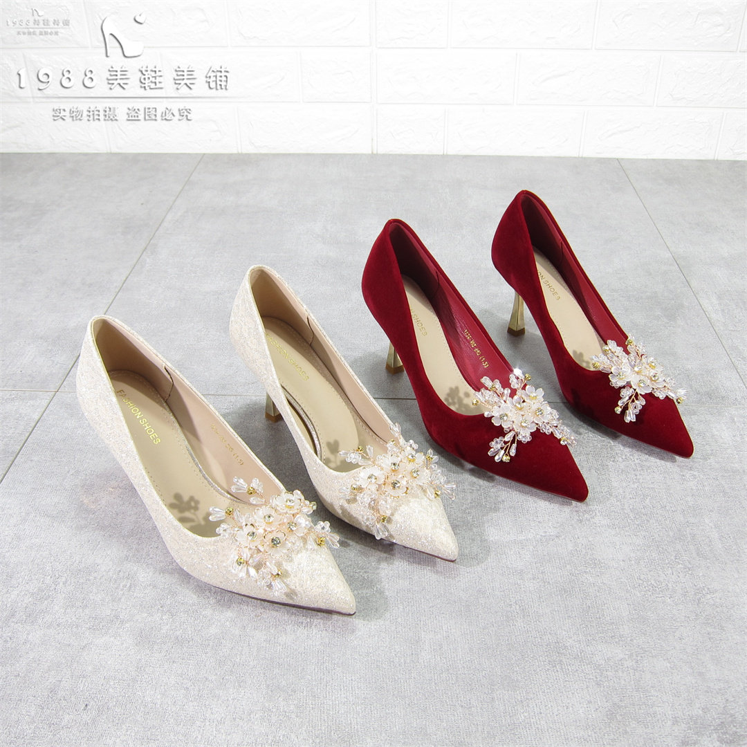 订婚结婚秀禾婚纱婚鞋新娘鞋女2026年新款中式敬酒礼服红色高跟鞋,女鞋,浅口单鞋,淘宝优惠券,粉丝福利购,淘宝优惠卷