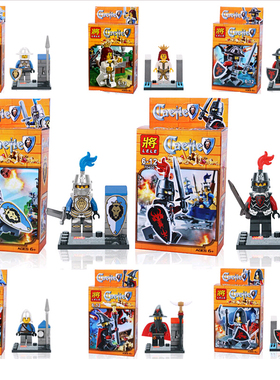 拼装积木人仔中世纪城堡古士兵骑兵重装骑士弓兵白马罗马士兵战争