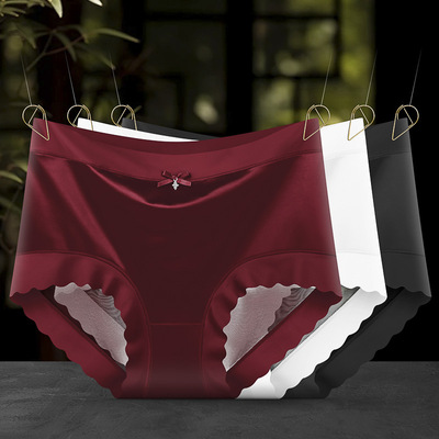 新款锻面女士内裤舒适蚕丝内档