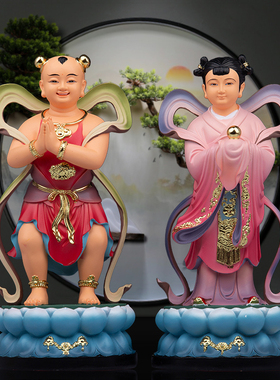 金童玉女树脂佛像摆件