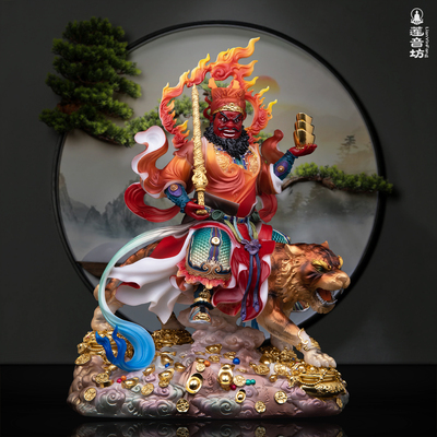 汉白玉武财神赵公明神像