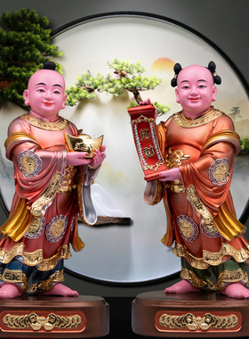 招财进宝童子侍者树脂供奉摆件