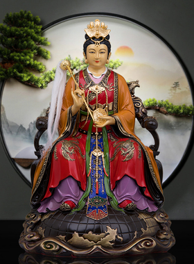 黄铜复古桌面地母娘娘摆件