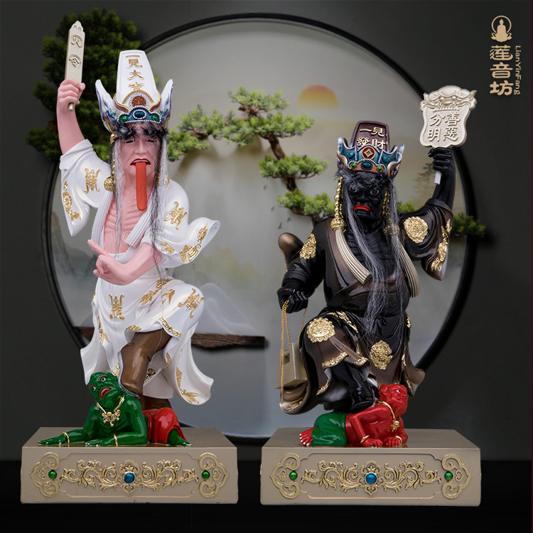 七爷八爷树脂玻璃钢神像摆件谢将军范将军大二爷伯阴神摆件