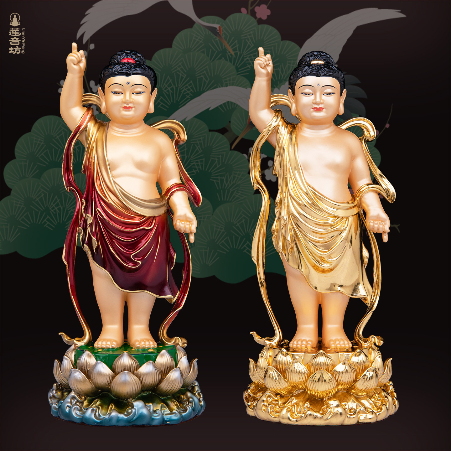 黄铜太子佛浴佛释迦牟尼佛诞辰浴佛节用品供奉佛像摆件