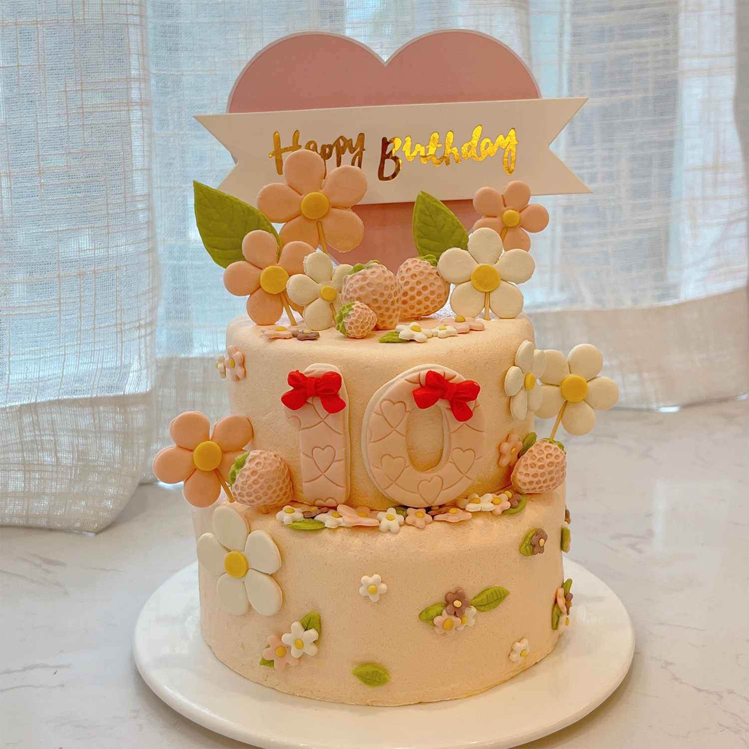 猫狗宠物生日蛋糕双层4寸5寸可爱粉色草莓纯肉胚羊奶饼干