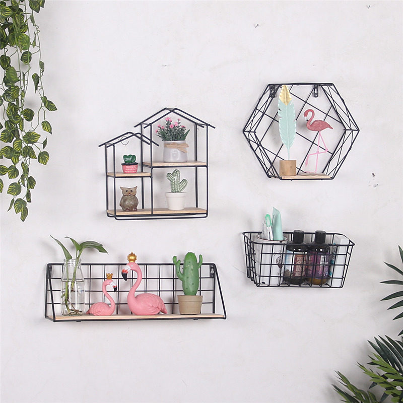 Iron art multi-function Wall hanging originality Free punch Shelf coffee shop Wall ornament metope Storage Basketin the Home accessories , Mural  category - from Buy2taobao.com to provide professional Taobao agent buy service