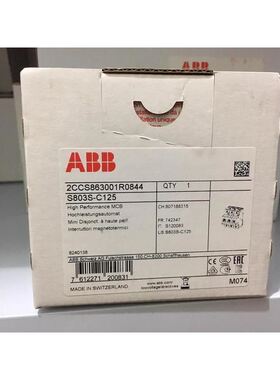 【】ABB高分断微型断路器,S803S-B125 / S803S-C125