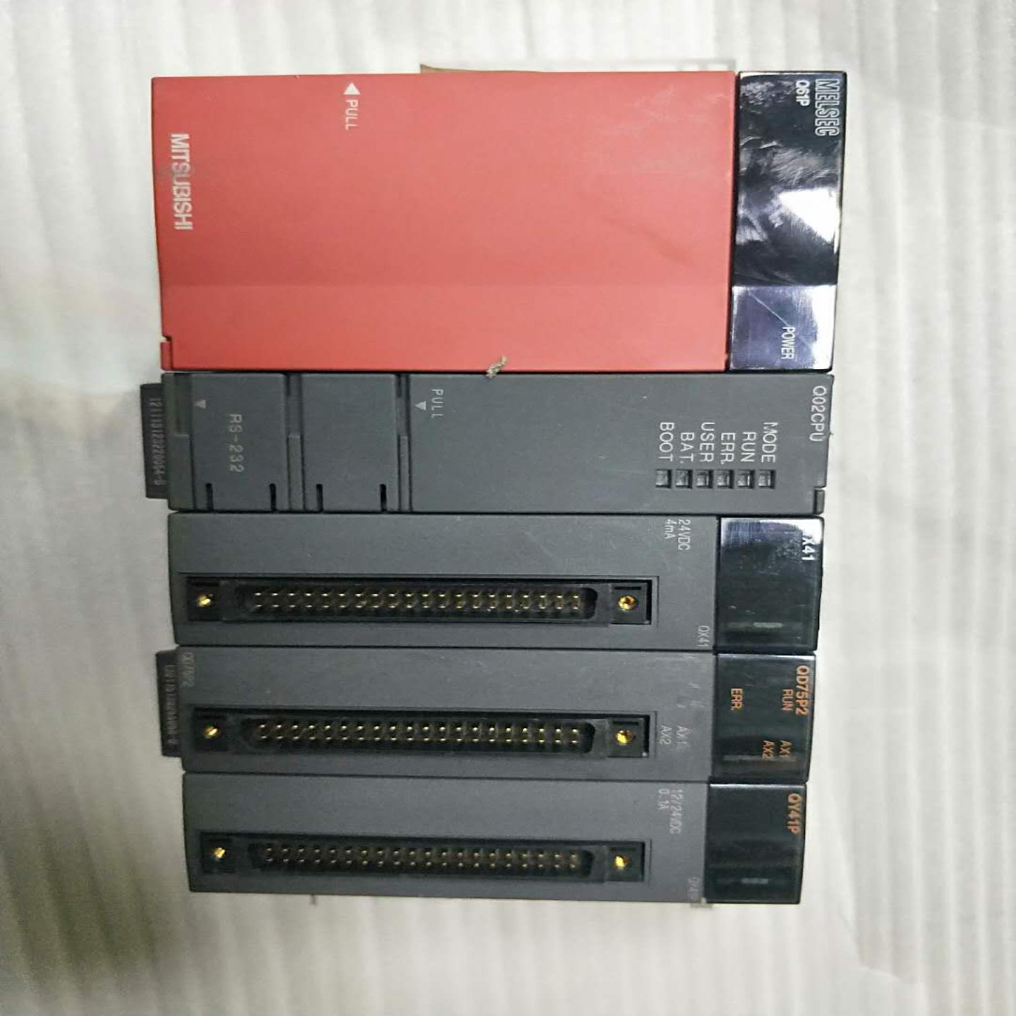拆机三菱Q系列PLC模块Q61PQ02CPUQY41PQD75D4QX41QD75P2Q38