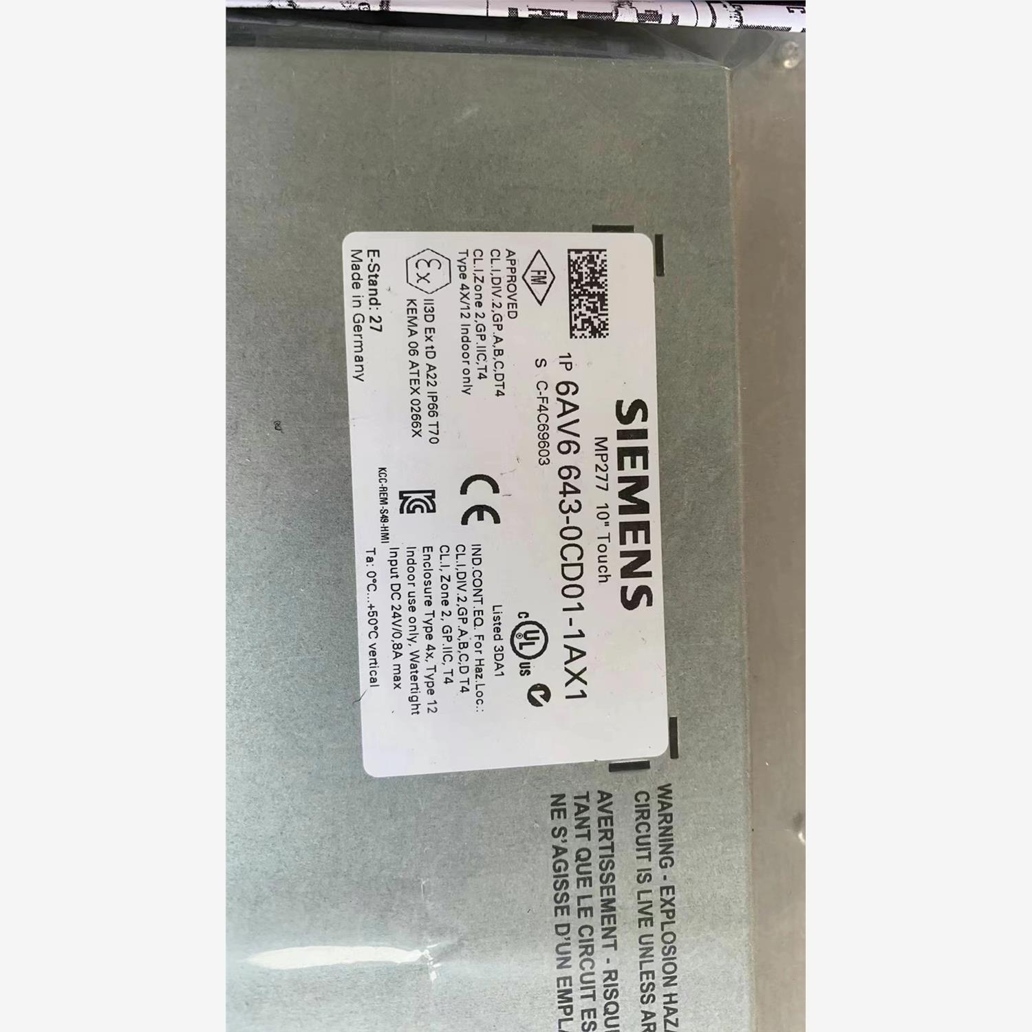 6AV6643-0CD01-1AX1西门子MP277-10寸