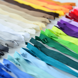 YKK布边隐形拉链手工包包DIY辅料黑色白色灰色卡其色银色40厘米