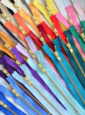 YKK铜通用尼龙手工DIY黑色白色灰色铜齿顺滑3号金属拉链14厘米