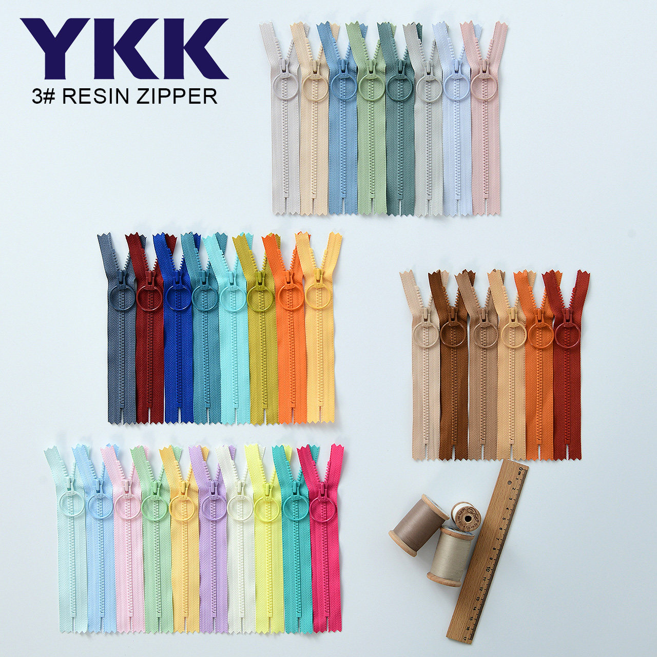 YKK3号树脂拉链彩色多色图片