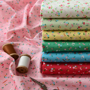 30支纯棉布料手工DIY全棉面料服装娃衣里布复古棉布碎花朱樱点绛