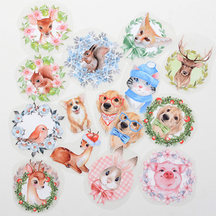 卡通衣服补丁贴布贴时尚图案贴裤子装饰羽绒修补破洞烫画水彩动物