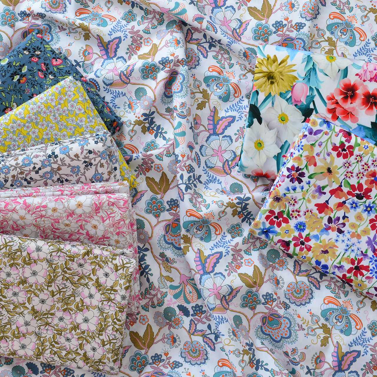 50支纯棉布料植物花卉