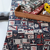 纯棉布料手工diy书衣布包靠枕台布背景布日文面料棉布昭和风海报