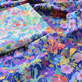 衣裙童装 60支纯棉布料植物花卉印花夏季 田园女服装 面料棉布蝴蝶兰