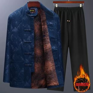 中老年唐装男祝寿生日礼服爷奶老人过寿金婚父母婚宴情侣棉袄外套