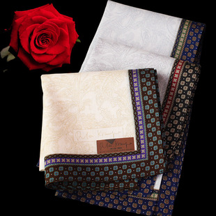 逆天奢华精密细织日本制佩斯利纹随身男士纯棉大手帕超薄方巾手绢