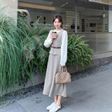 春季新款假两件连衣裙配腰带7276P160控258，女装连衣裙，浙宝133