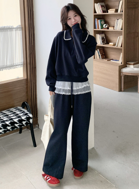 现货 春季新款卫衣网纱拼接两件套装133-2322P175控248