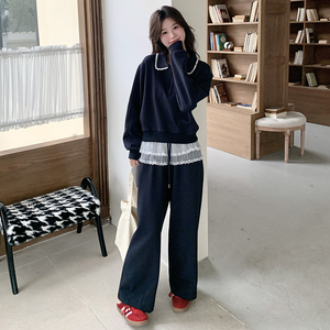 现货 春季新款卫衣网纱拼接两件套装133-2322P175控248图片