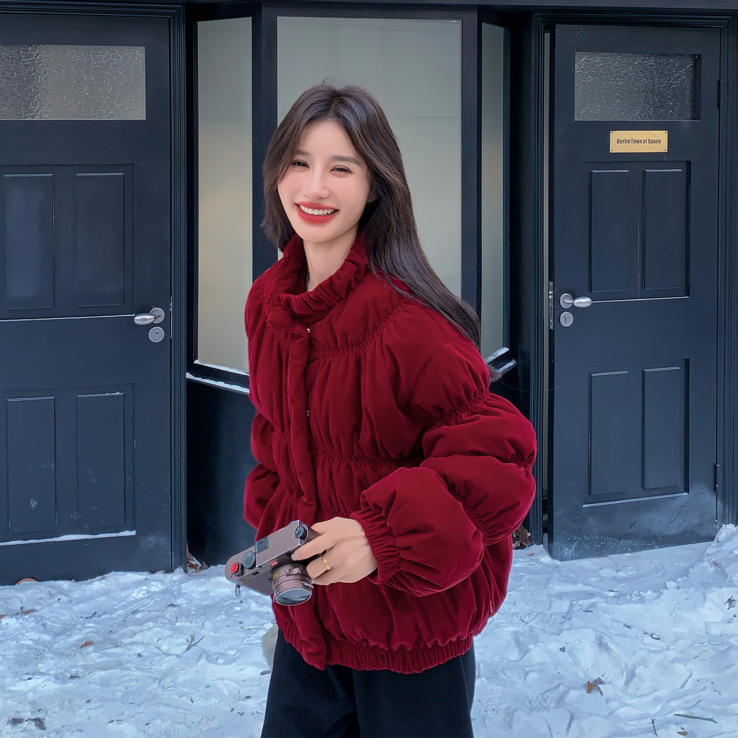 现货冬季新款红色短款羽绒外套7226P325控488，女装羽绒服，浙宝133