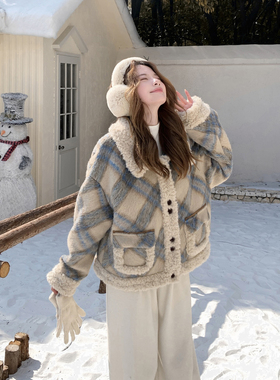 冬季新款羊羔毛拼接棉衣短外套7218P185控288