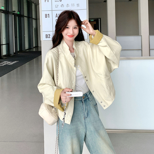 大货已出 PU拼色皮衣短外套7008皮衣P150K218 新款